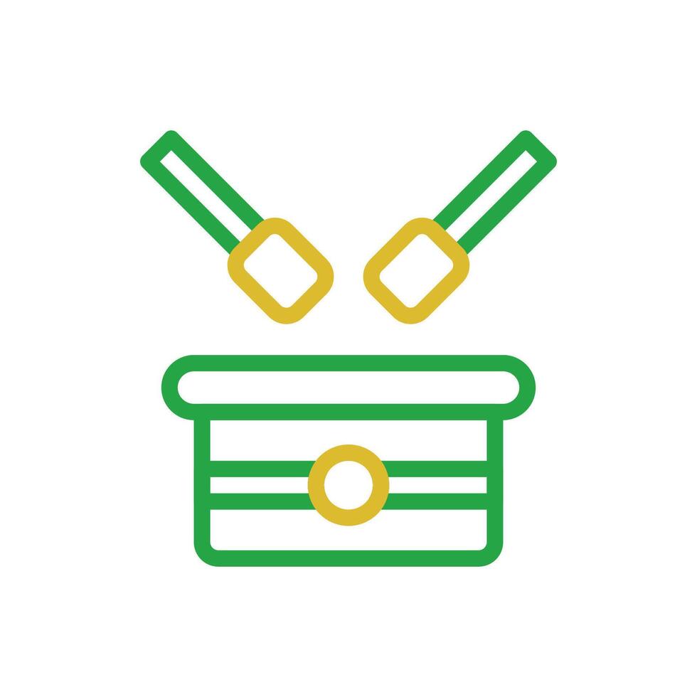 Drum element duocolor orange green ramadan illustration vector
