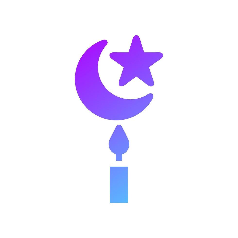 Candle element solid blue purple ramadan illustration vector