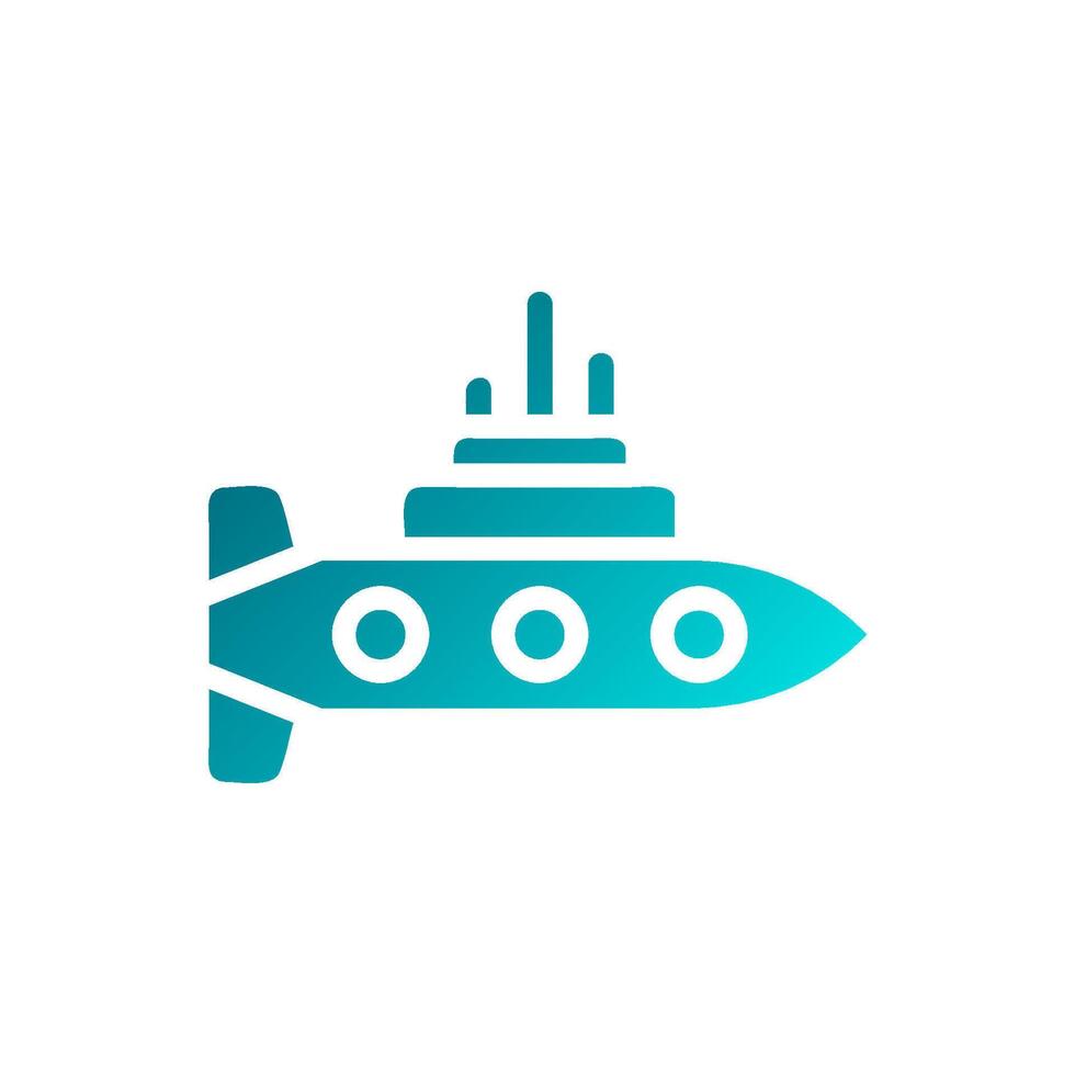 Submarine Element solid gradient soft blue military illustration vector