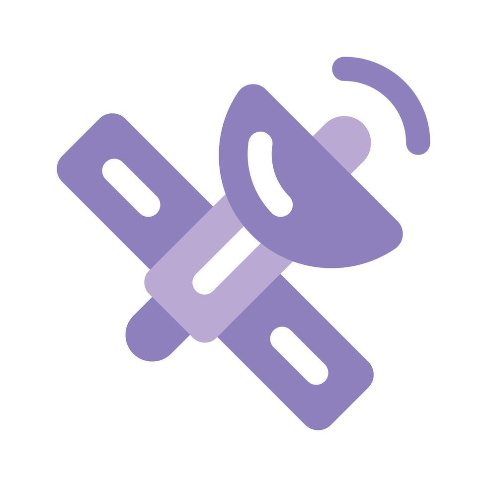 An editable icon of parabolic dish, broadcasting satellite vector