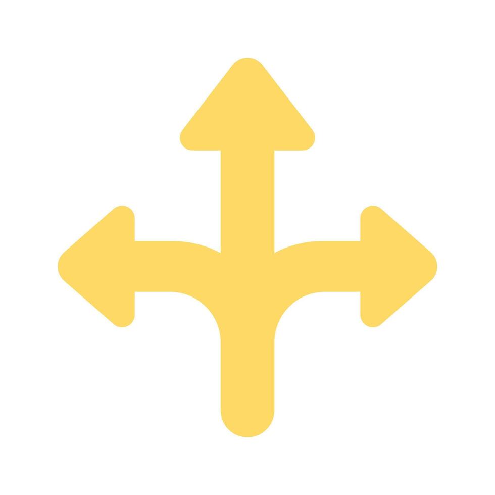 Three way direction arrow sign, road sign direction icon, design vector