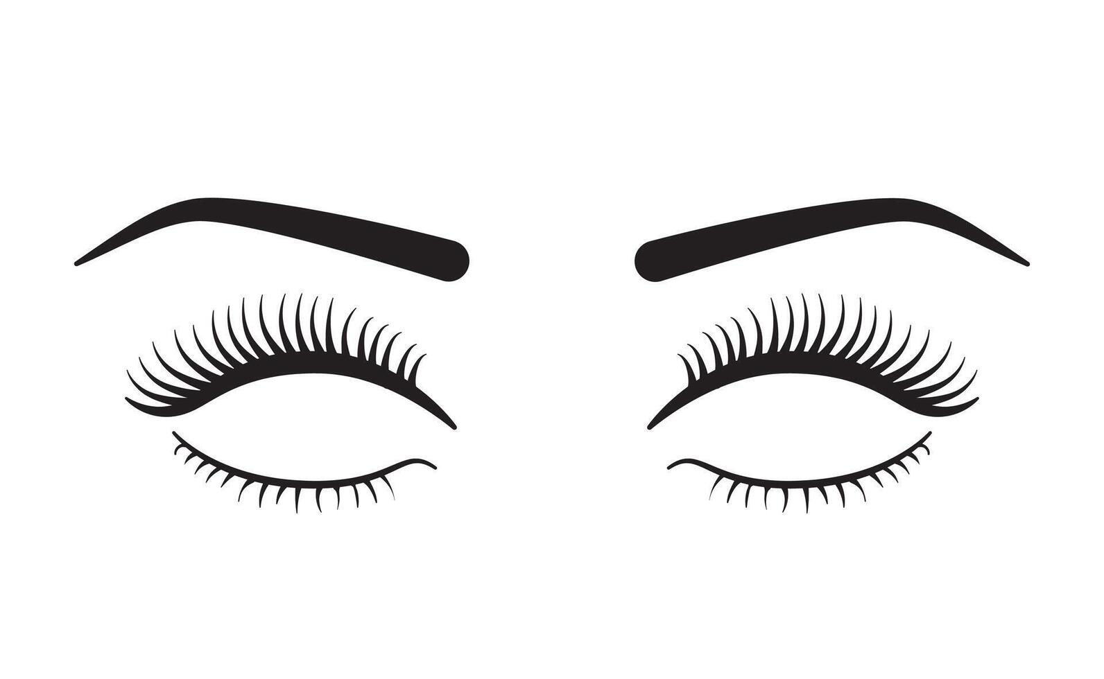 Eyelashes with Eyebrows for Make up isolated on white background vector