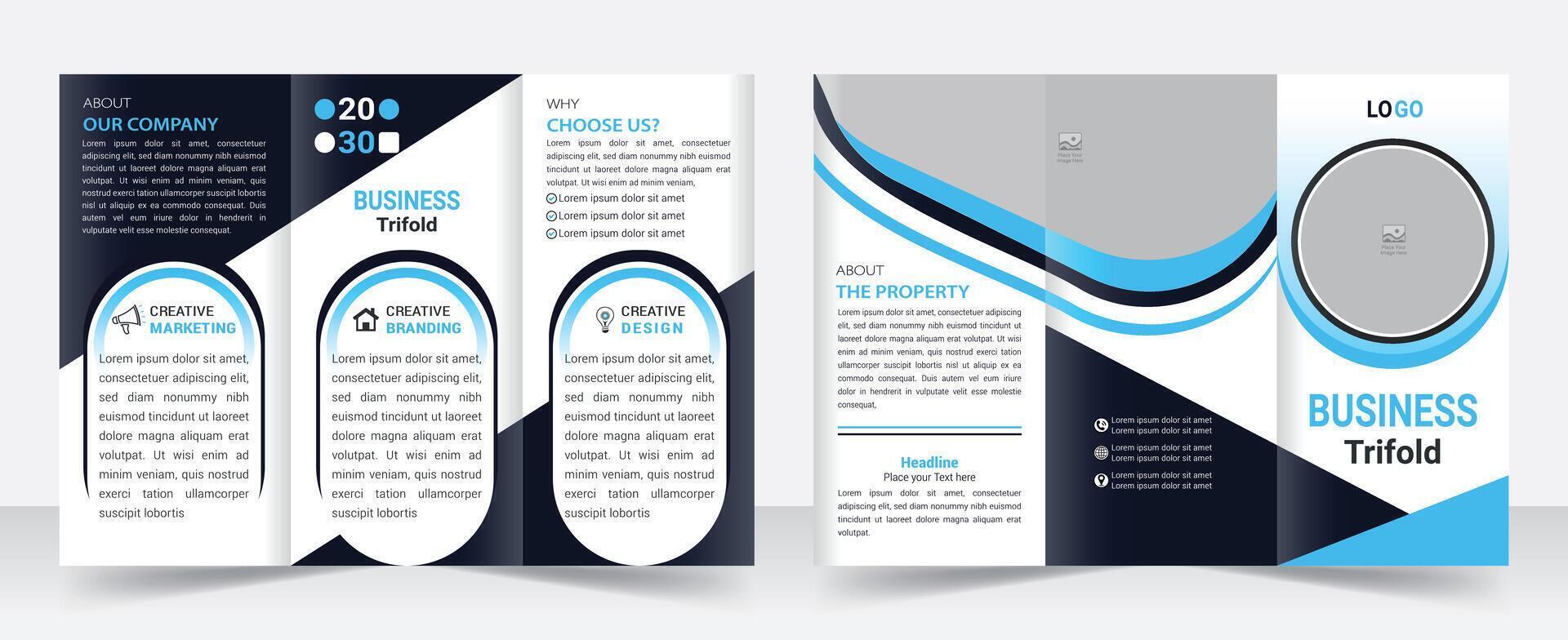 modern trifold business brochure template vector