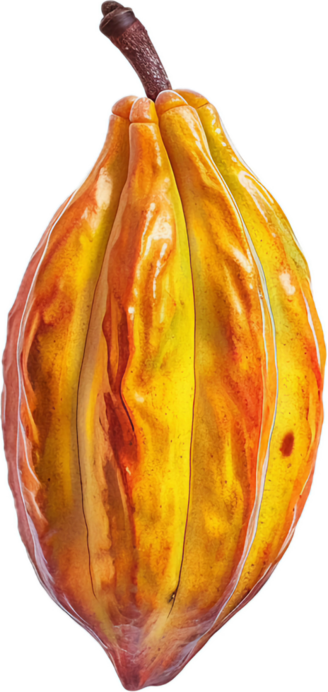 Ripe Yellow Cacao Pod Close-Up. png