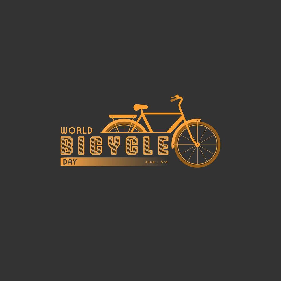 World Bicycle Day. June 3. Holiday concept. Template for background, banner, card, poster etc vector