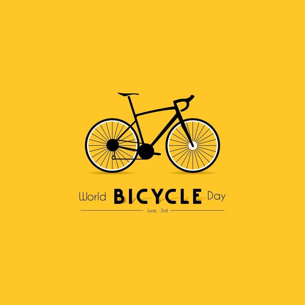World Bicycle Day. June 3. Holiday concept. Template for background, banner, card, poster etc vector