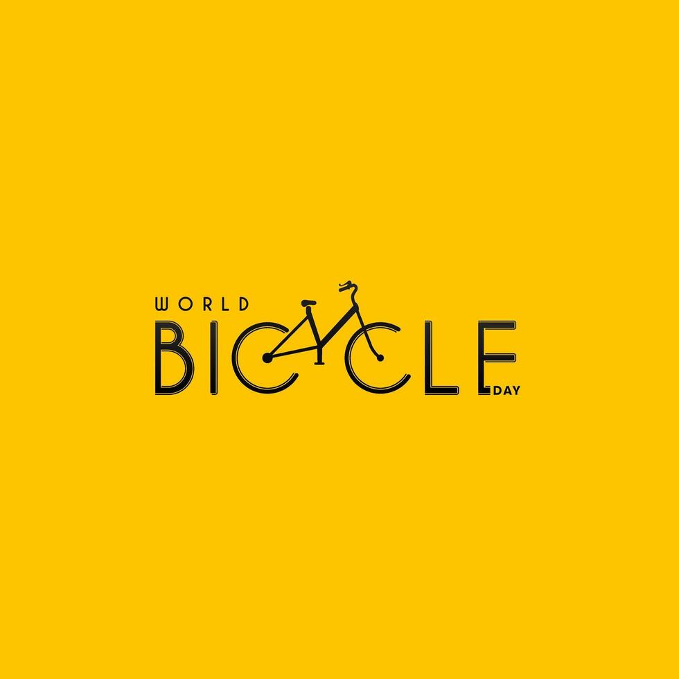 World Bicycle Day. June 3. Holiday concept. Template for background, banner, card, poster etc vector
