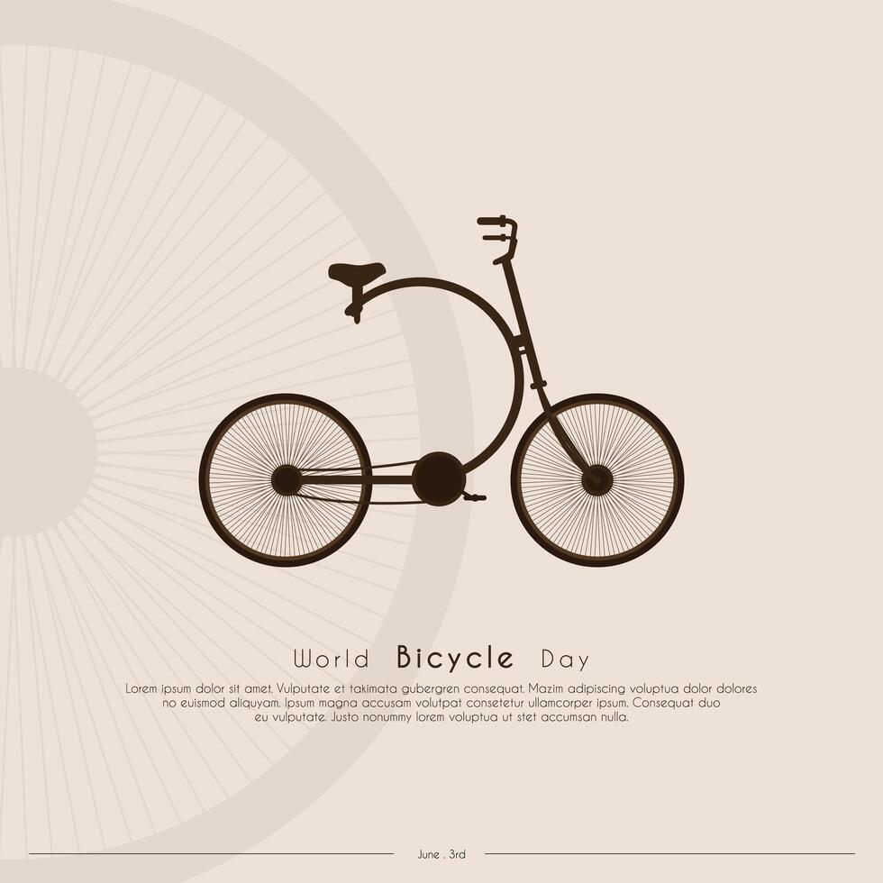 World Bicycle Day. June 3. Holiday concept. Template for background, banner, card, poster etc vector