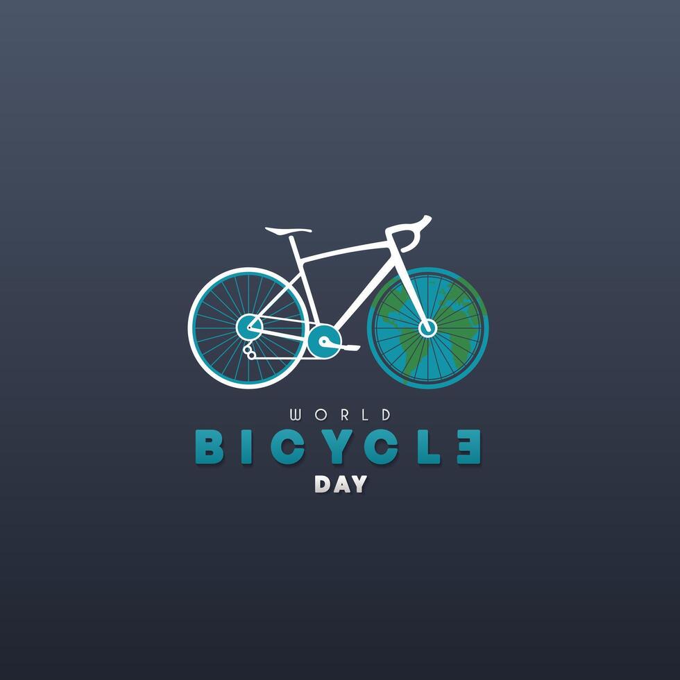 World Bicycle Day. June 3. Holiday concept. Template for background, banner, card, poster etc vector