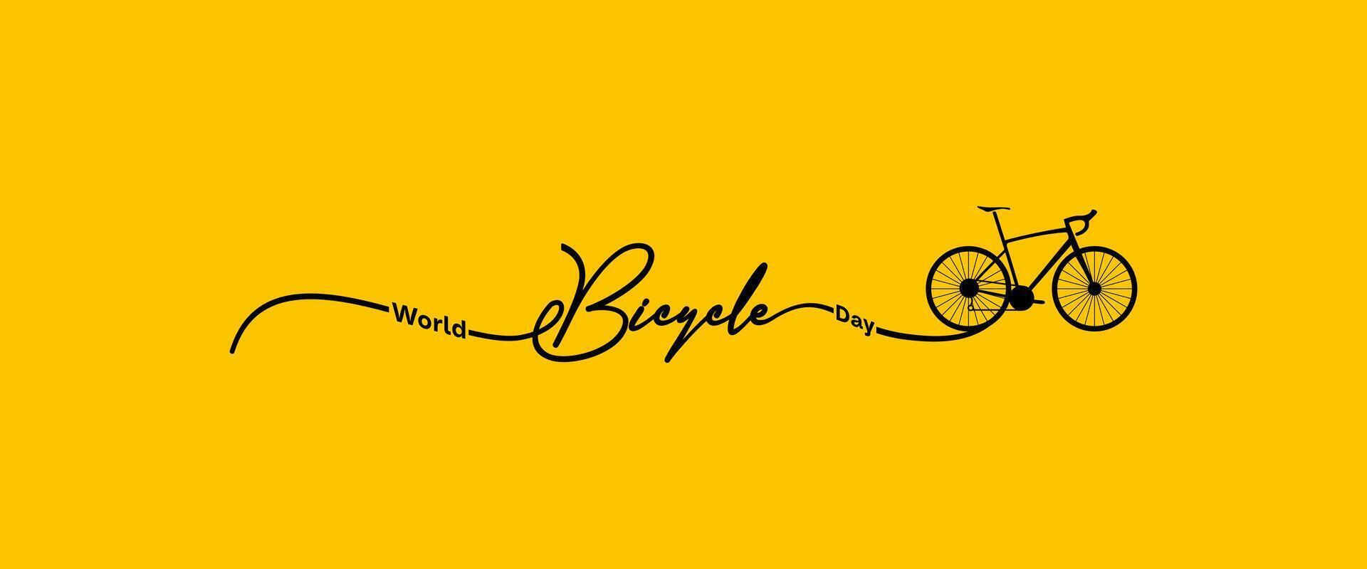 World Bicycle Day. June 3. Holiday concept. Template for background, banner, card, poster etc vector