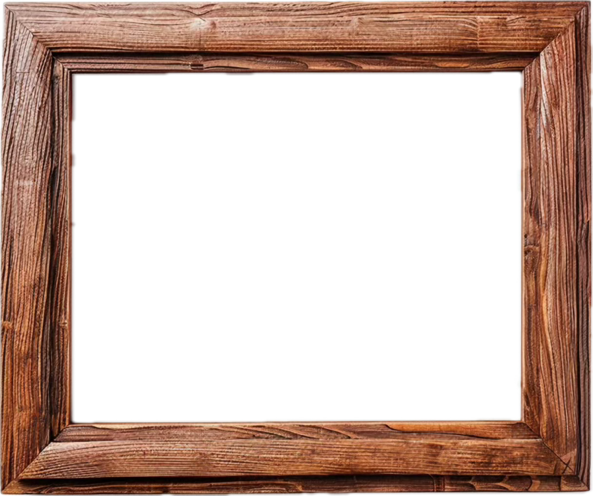 Weathered Rustic Wooden Picture Frame. png