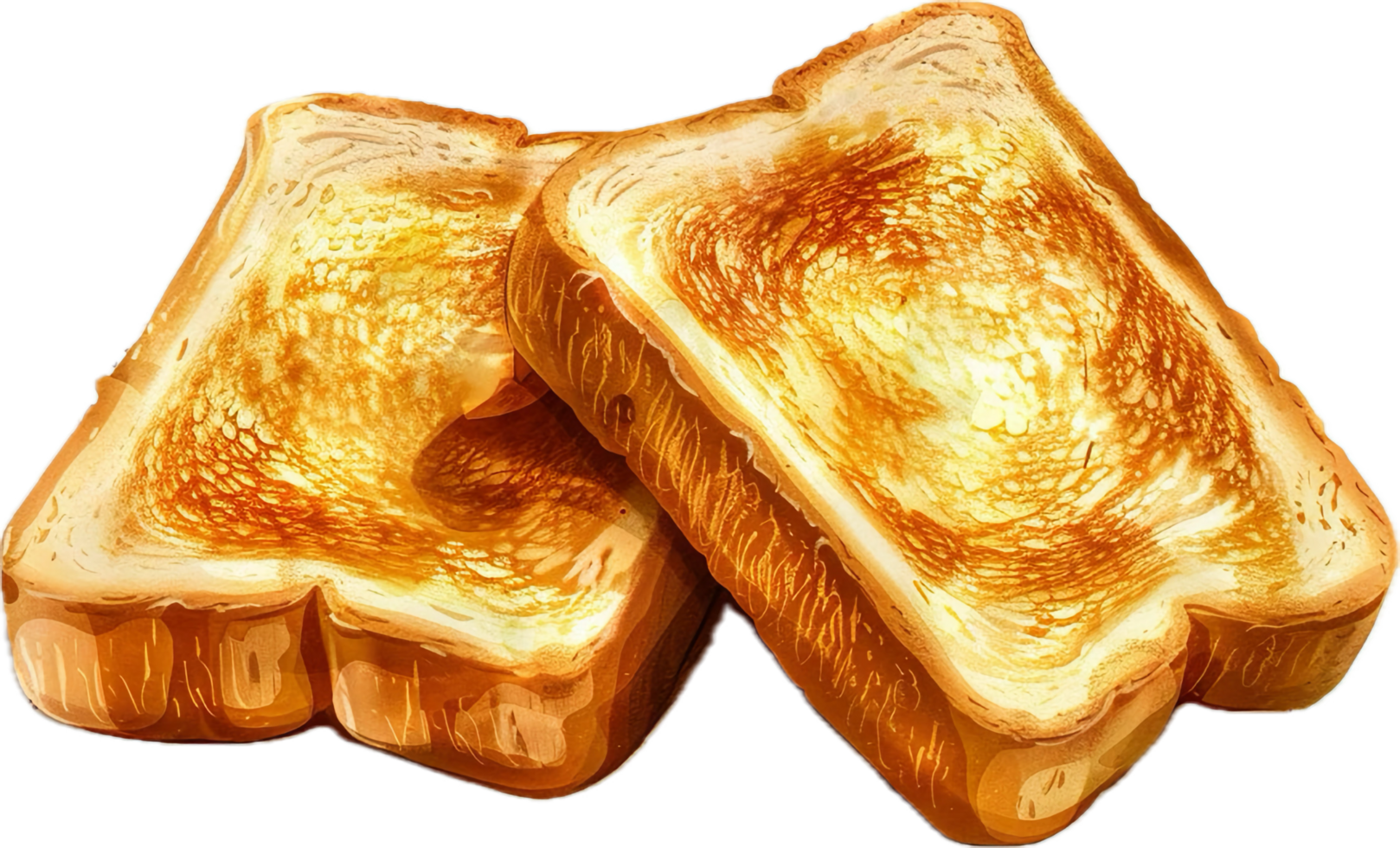 Stack of Golden Brown Toasted Bread. png