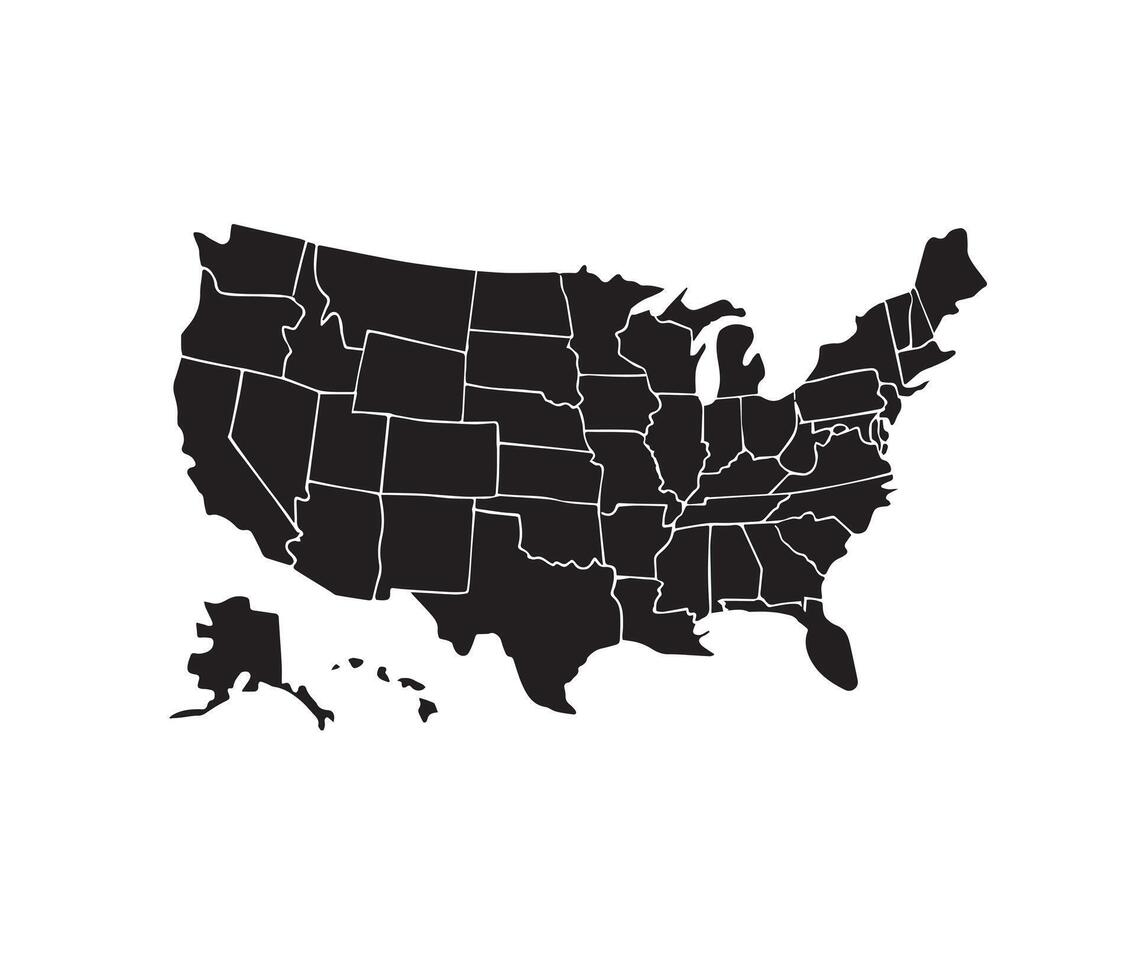 usa map silhouette vector