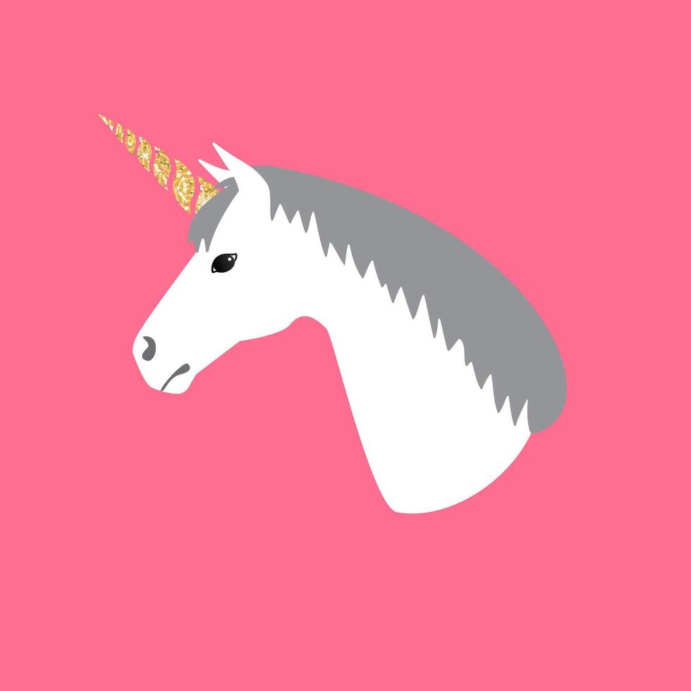 Flat cartoon head of unicorn vector