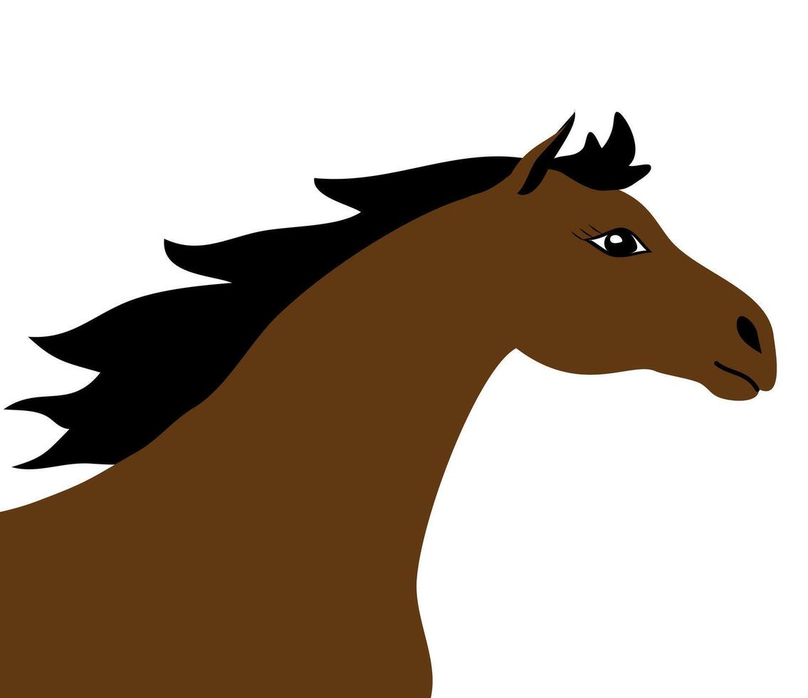 Hand drawn flat horse vector
