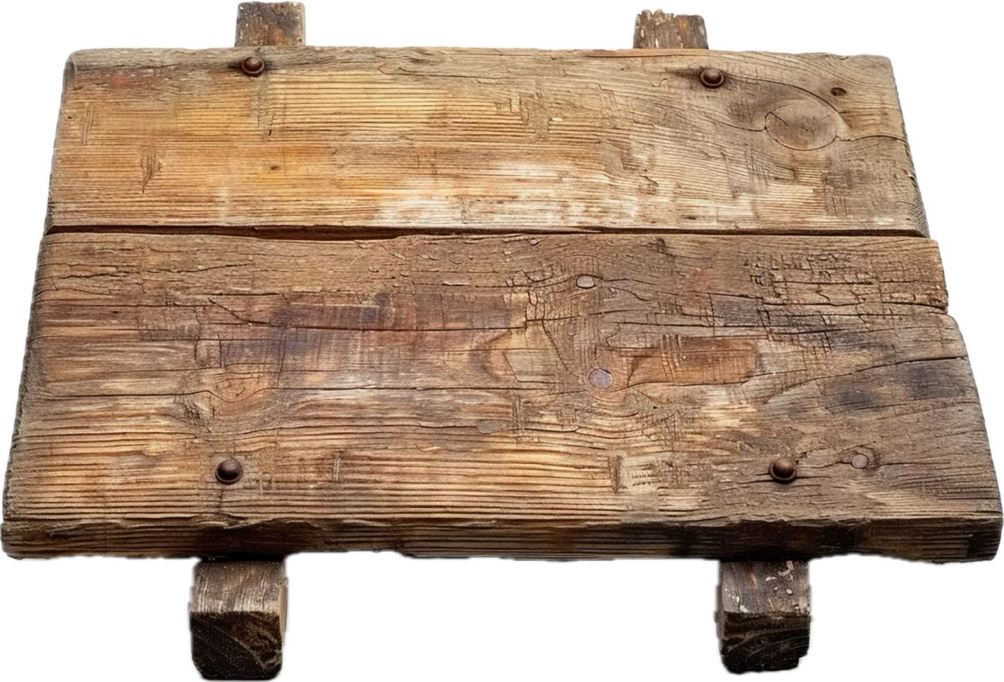 Weathered Wooden Planks with Cracks. png