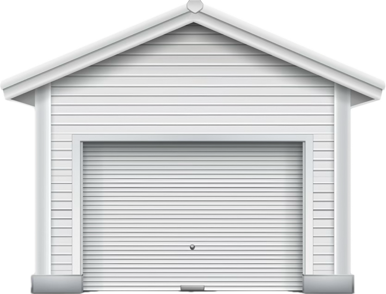 Modern White Garage Door with Lights. png