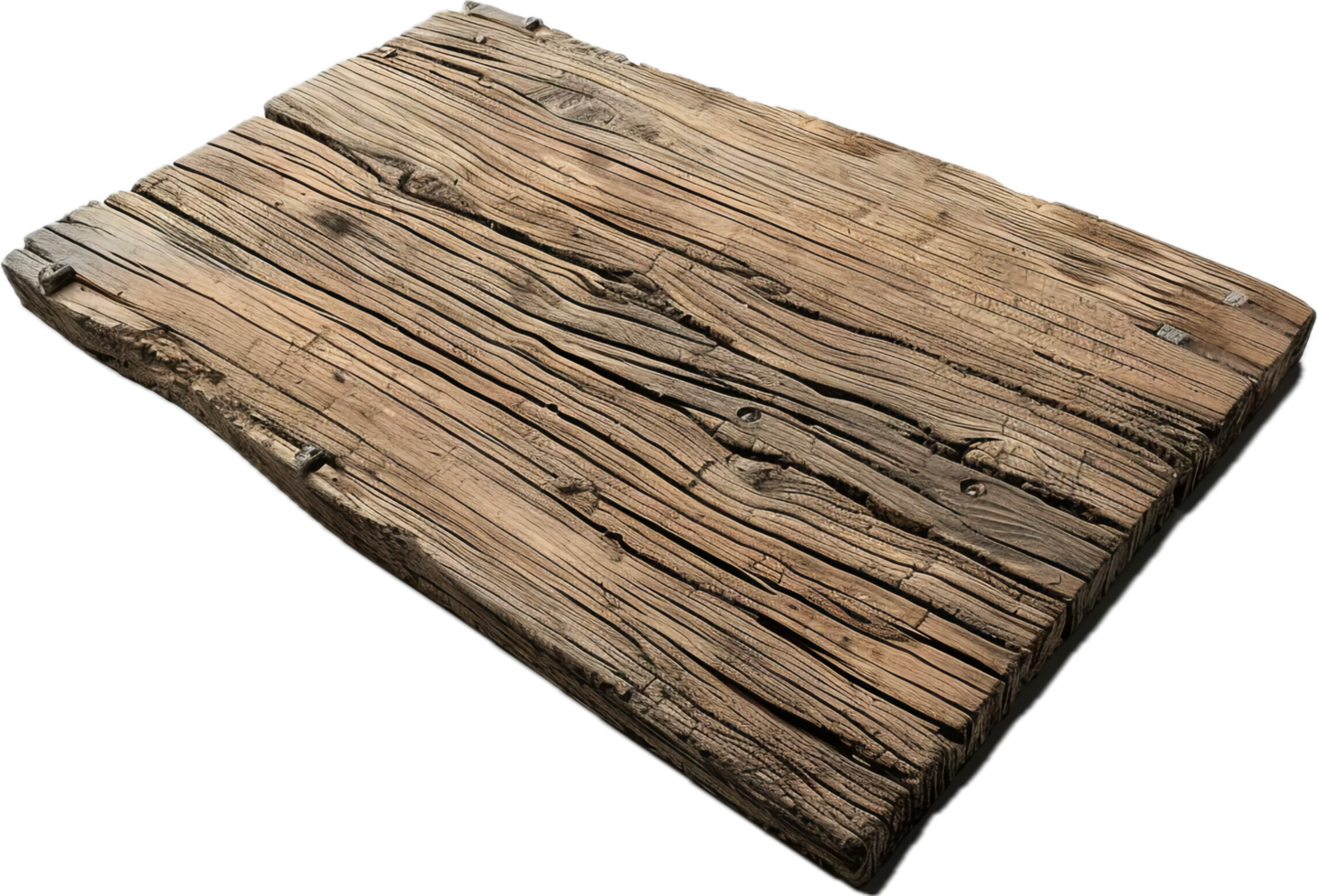 Weathered Wooden Planks with Cracks. png