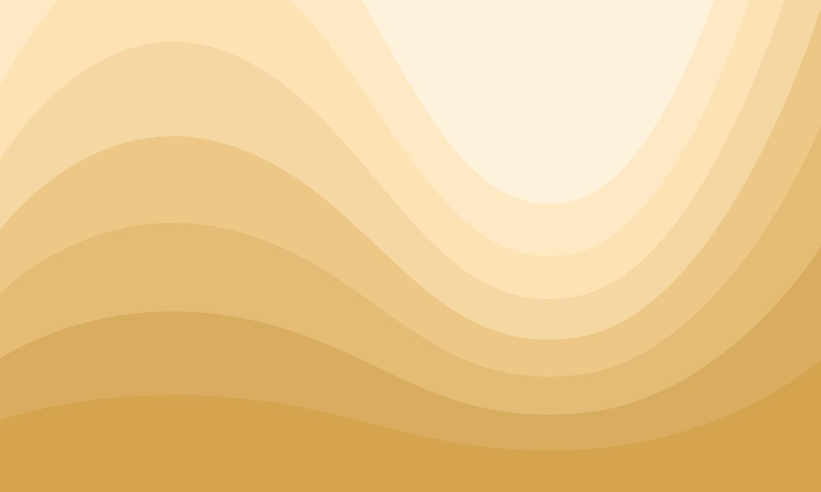 Abstract yellow background. Smooth wavy mustard colored geometry. Waves and bends. monochrome illustration in flat style vector