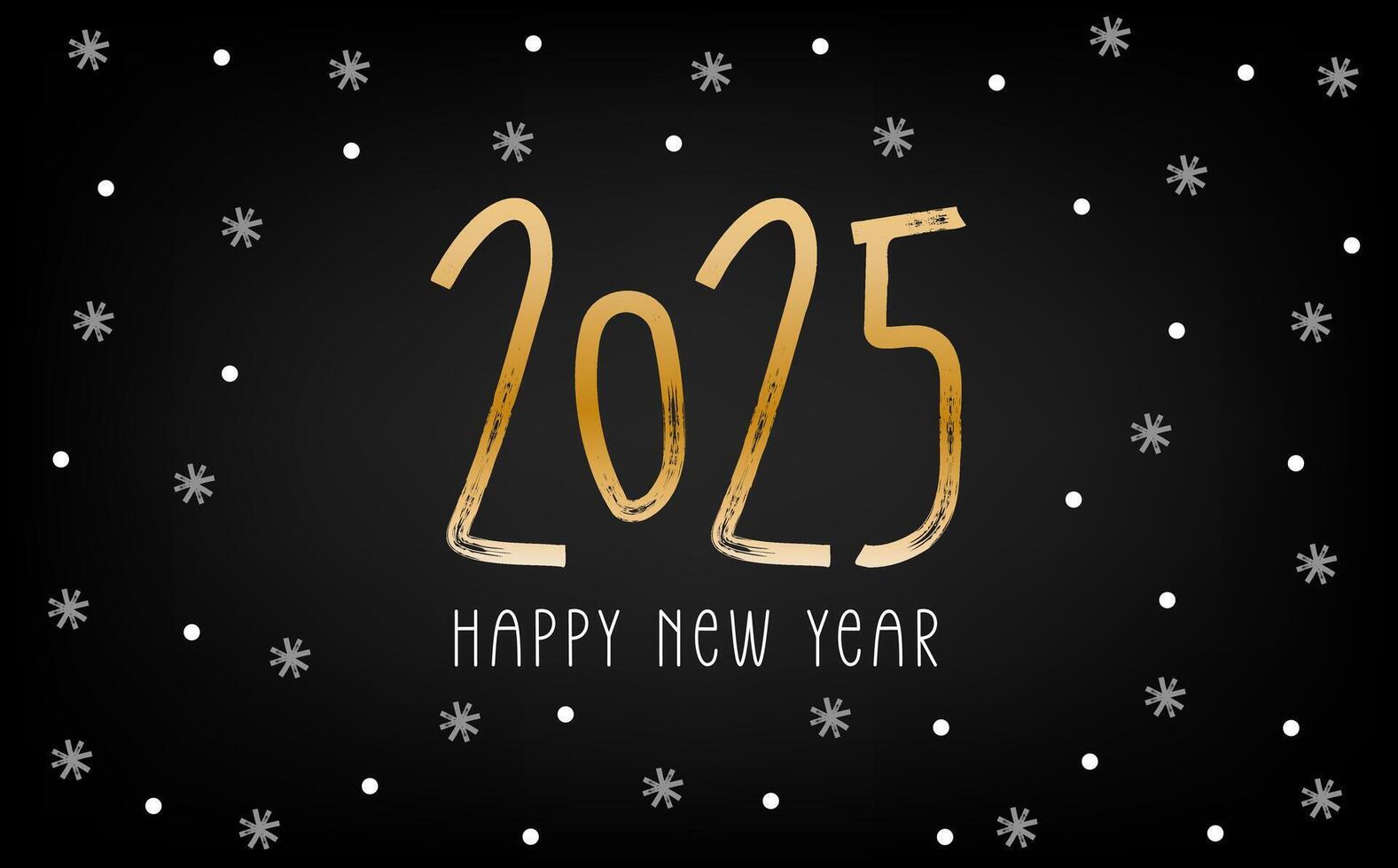 2025 Happy new year poster. Trending template with handwritten text. Typography design for Happy New Year greeting cards and poster. vector
