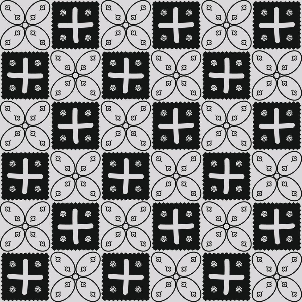 abstract monochrome batik kawung pattern vector