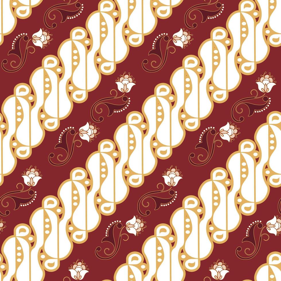 vintage indonesian batik parang pattern vector