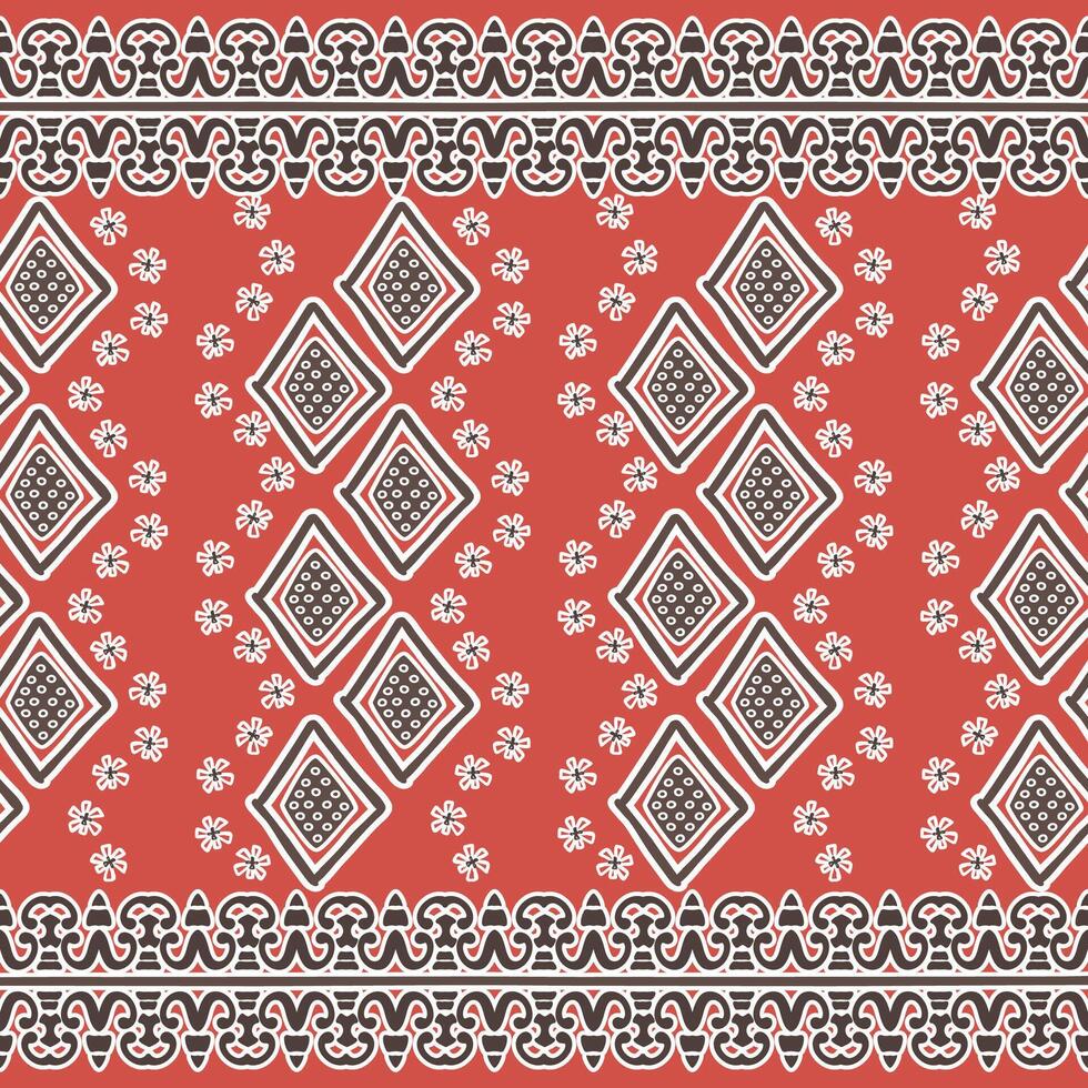 hand drawing ethnic batik pattern vector