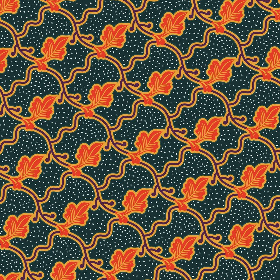 floral geometric vintage batik pattern vector