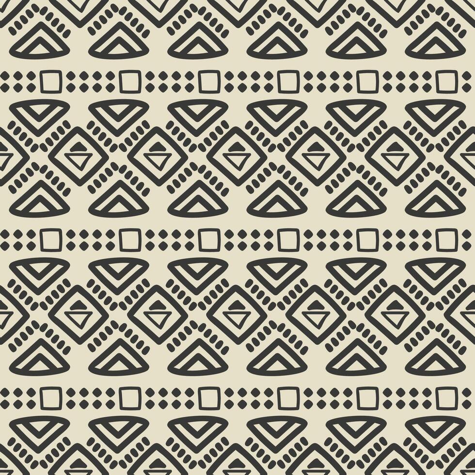 abstract hand drawing ethnic border pattern vector