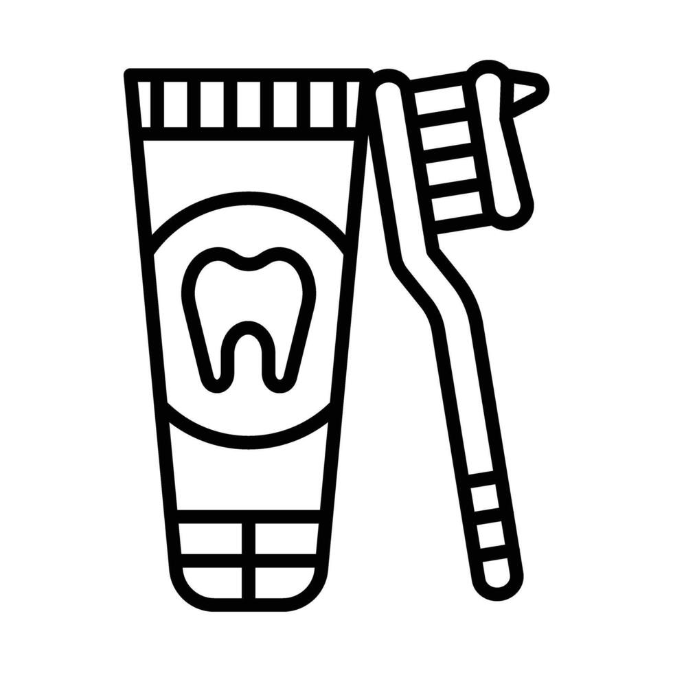 Toothpaste Line Icon Design vector