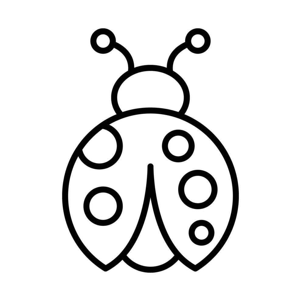Ladybug Line Icon Design vector