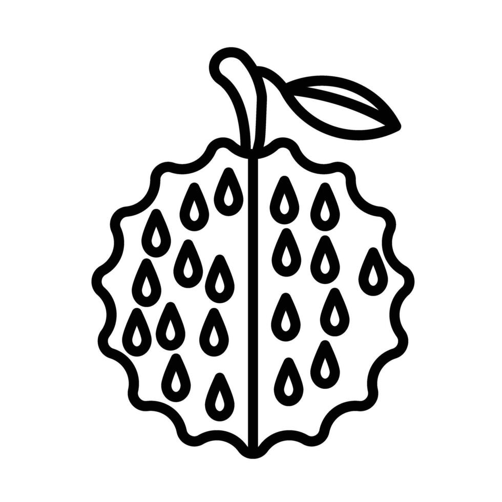 Custard apple Line Icon Design vector