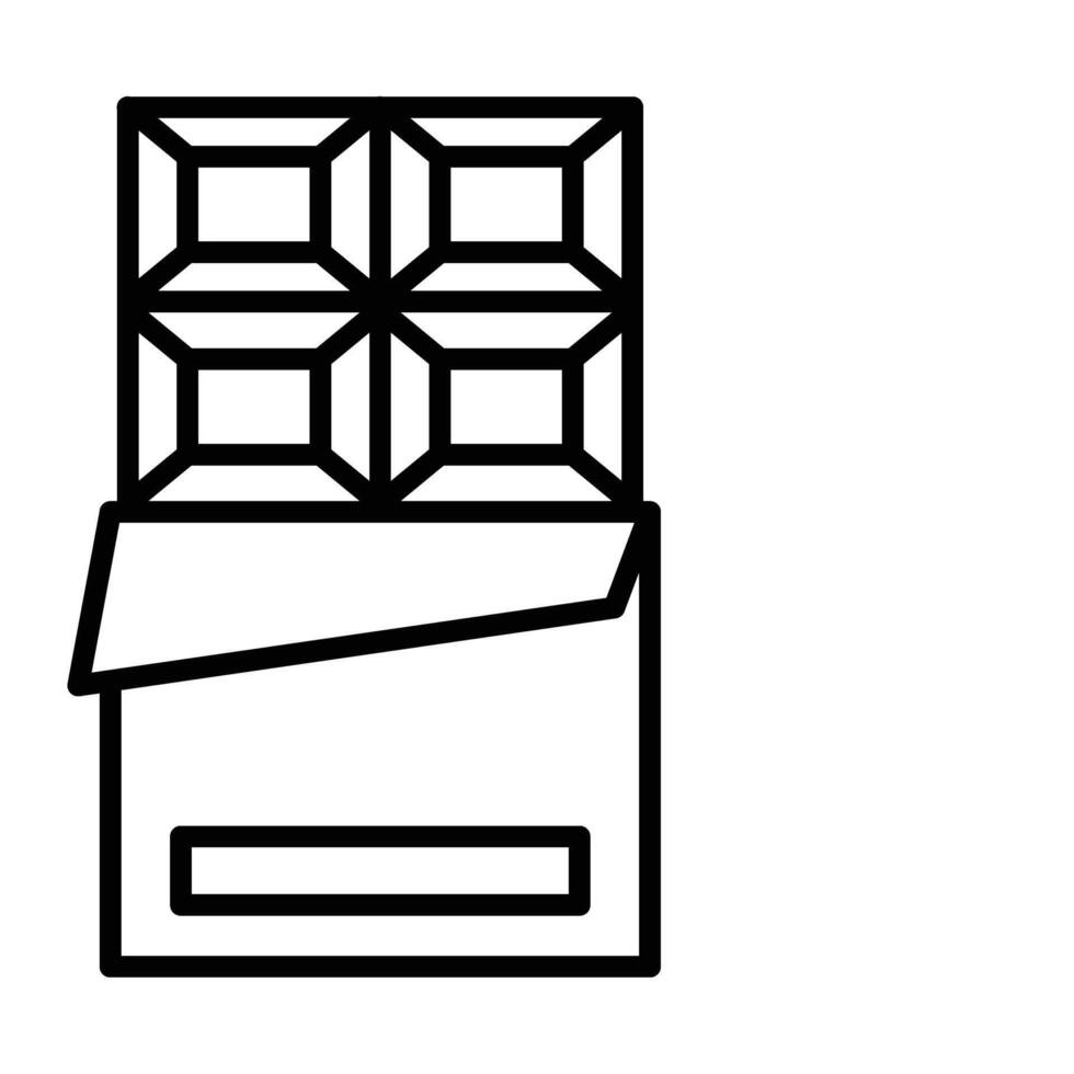 Chocolate bar Line Icon Design vector