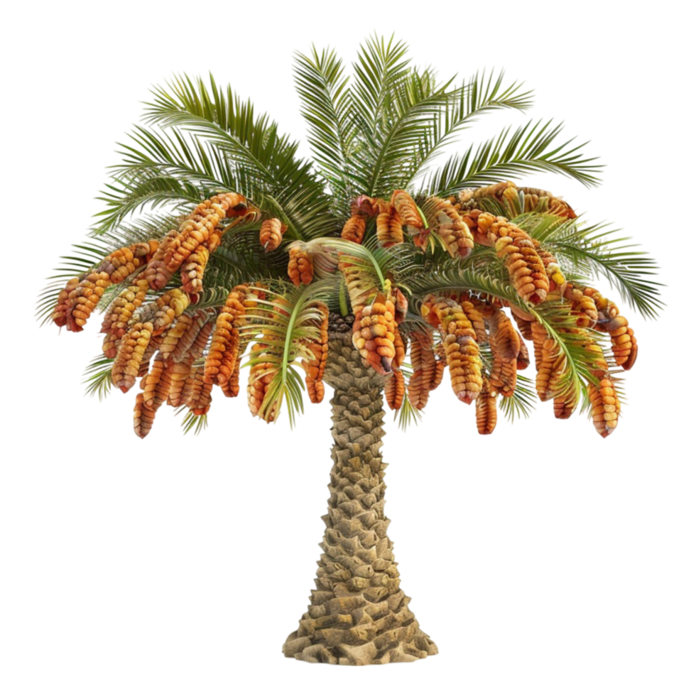 a palm tree with orange fruits on it AI-Generated png