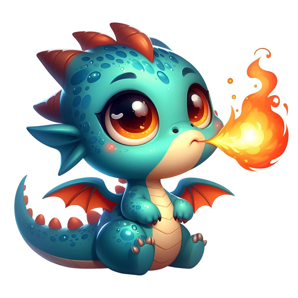 Tiny Dragon with Big Eyes and Small Wings png
