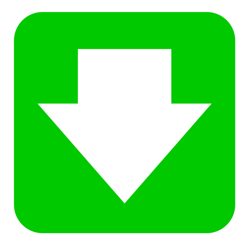 green and white download symbol button png