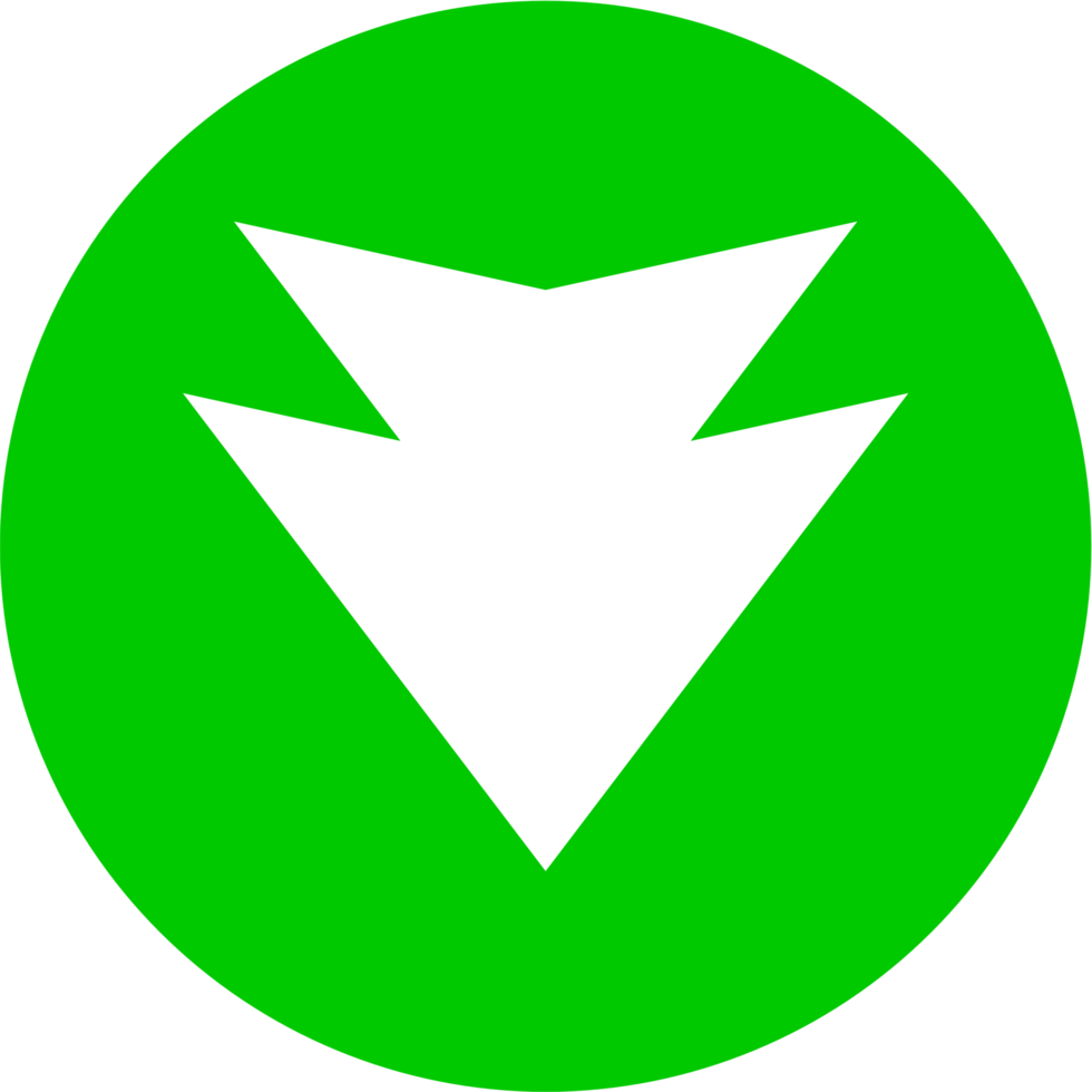 green and white download symbol button png