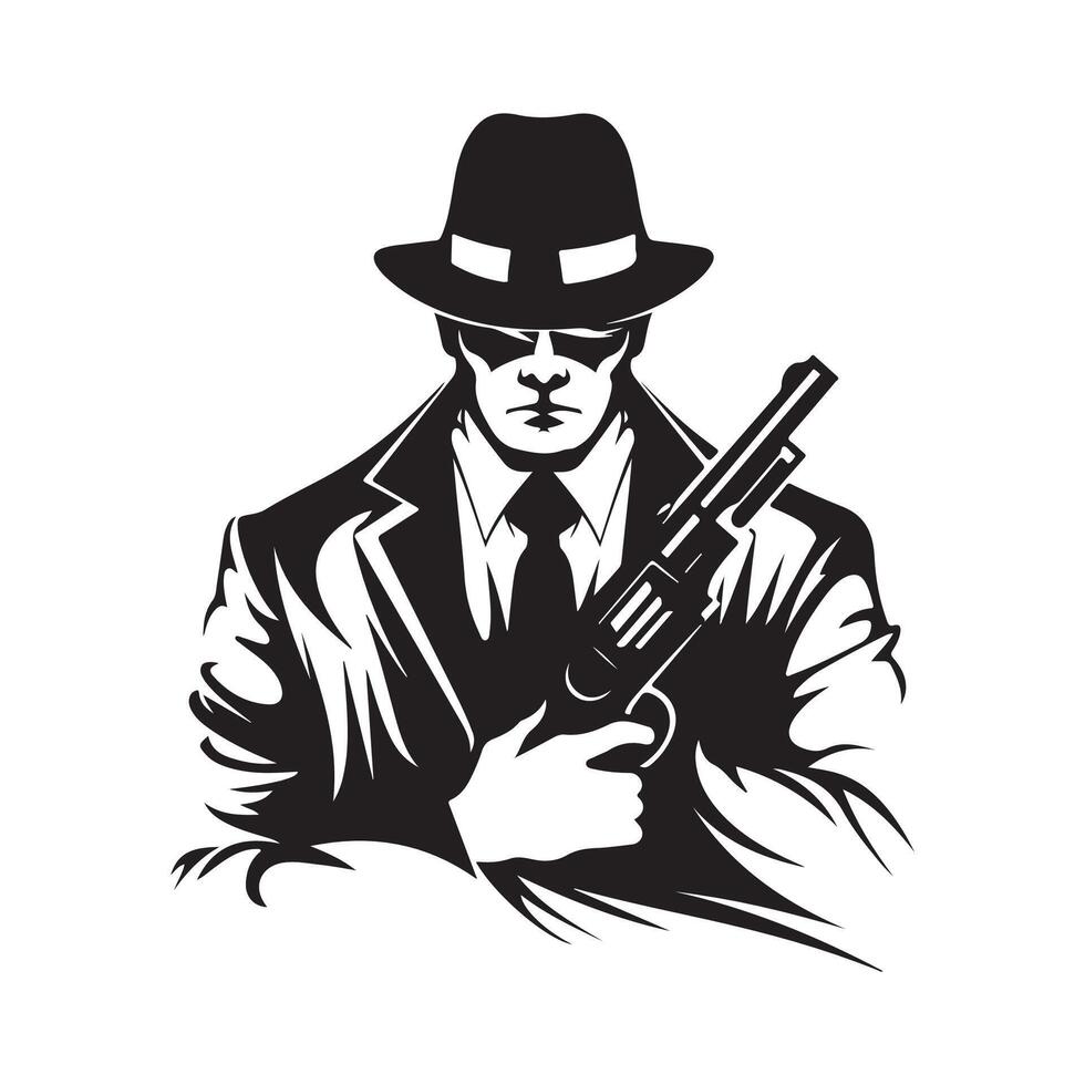 Mafia Boss Image Design, logo Art, Icons, and Graphics vector