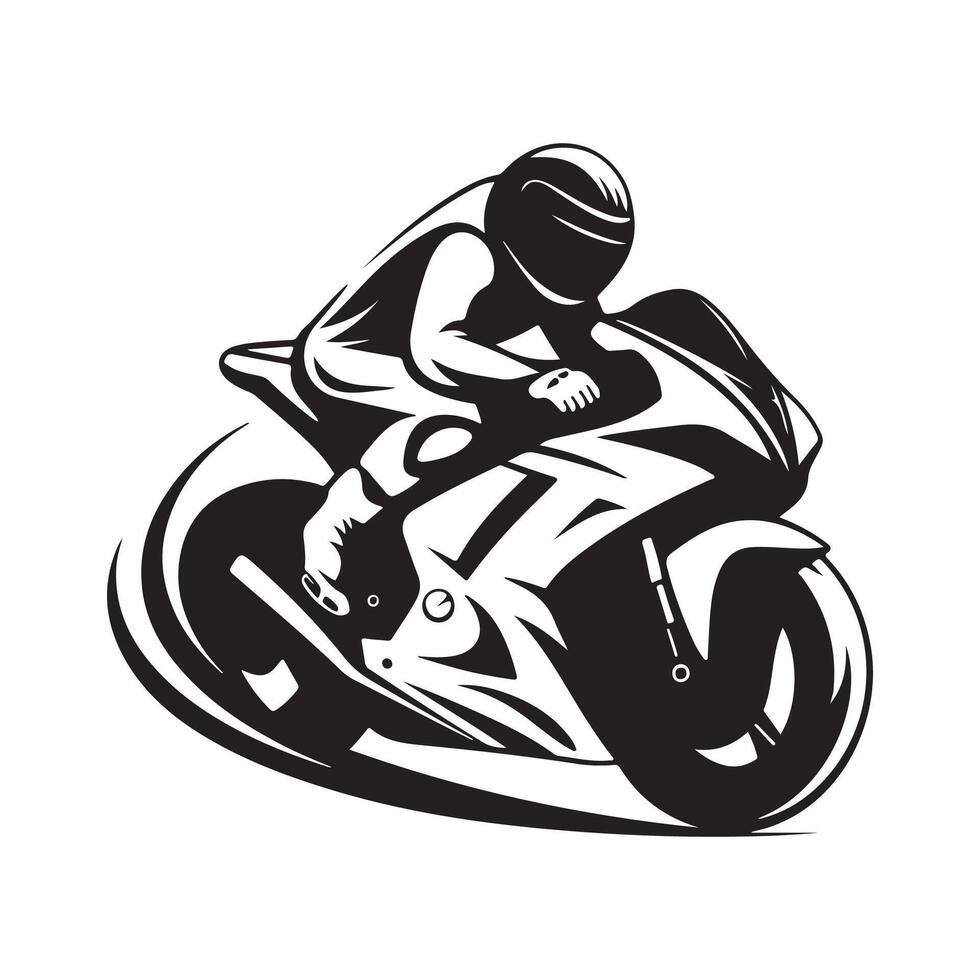 Motorcycle racing logo design, template, art isolated on white background vector