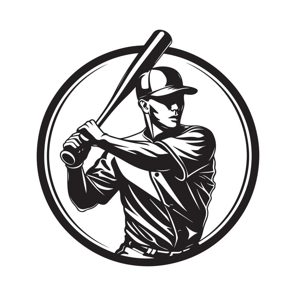 Baseball player Design, Baseball player logo Sport club logo Stock Image vector