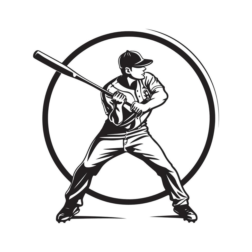 Baseball player Design, Baseball player logo Sport club logo Stock Image vector