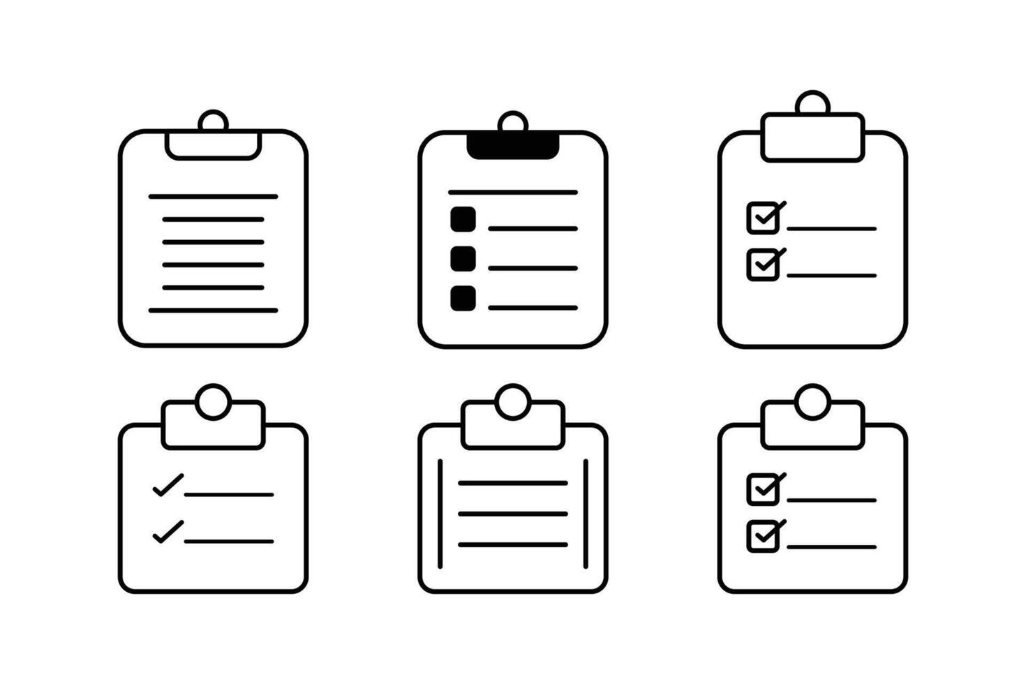 Comprehensive paper checklist Set of Icons Templates for Efficient Planning vector