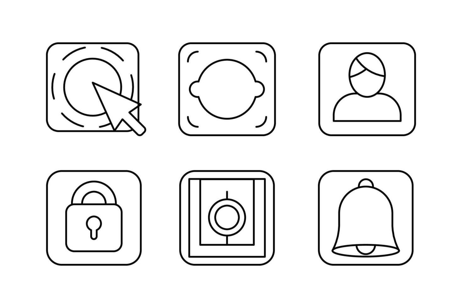 Mobile App Essentials Set Icon Templates for User Interfaces vector
