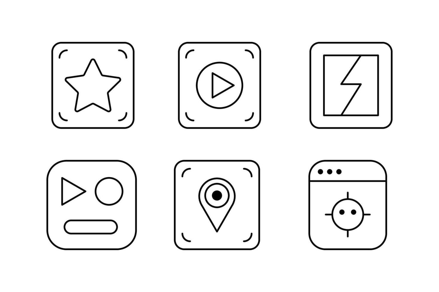 Mobile App Essentials Set Icon Templates for User Interfaces vector