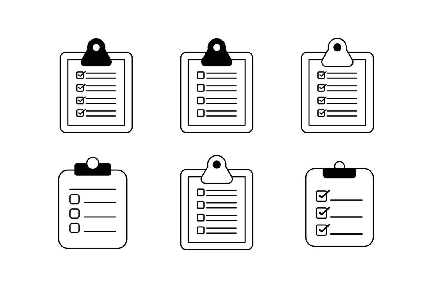 Comprehensive paper checklist Set of Icons Templates for Efficient Planning vector