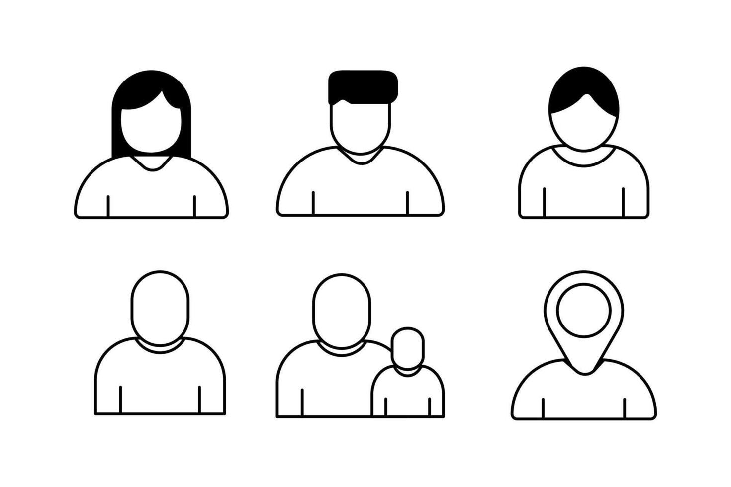 Diverse User Profile Set Icon Templates for Social Networking vector