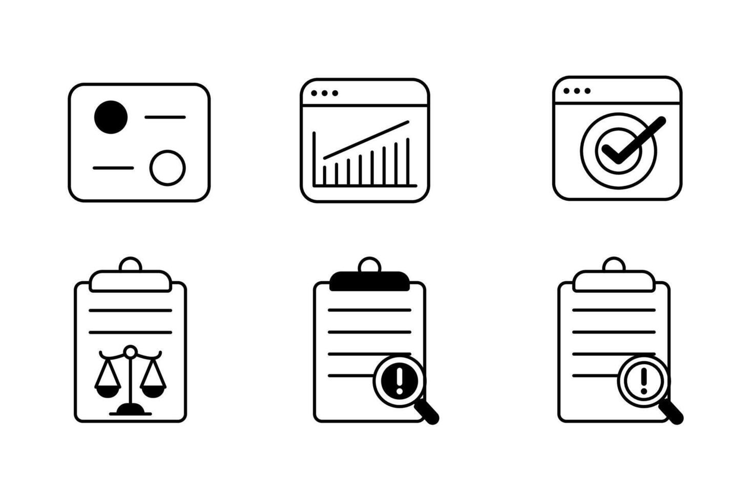 Comprehensive paper checklist Set of Icons Templates for Efficient Planning vector