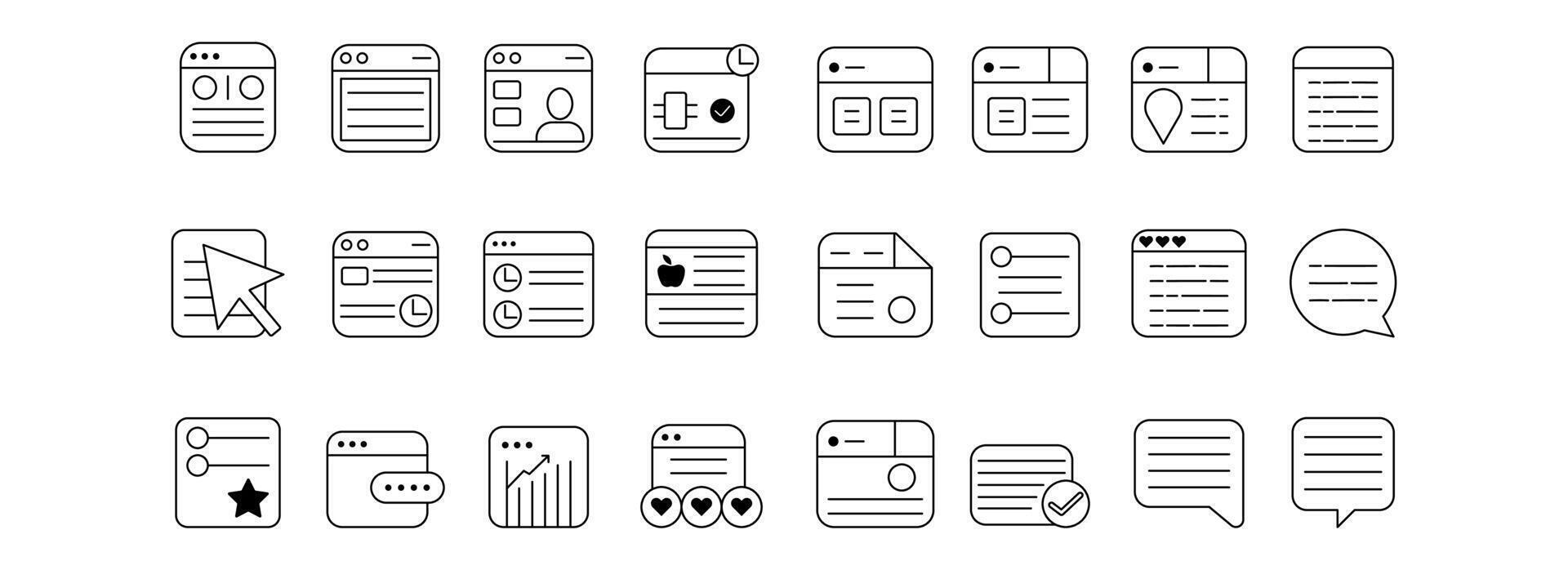 Information and Document Set Icon Templates for Messaging Apps vector