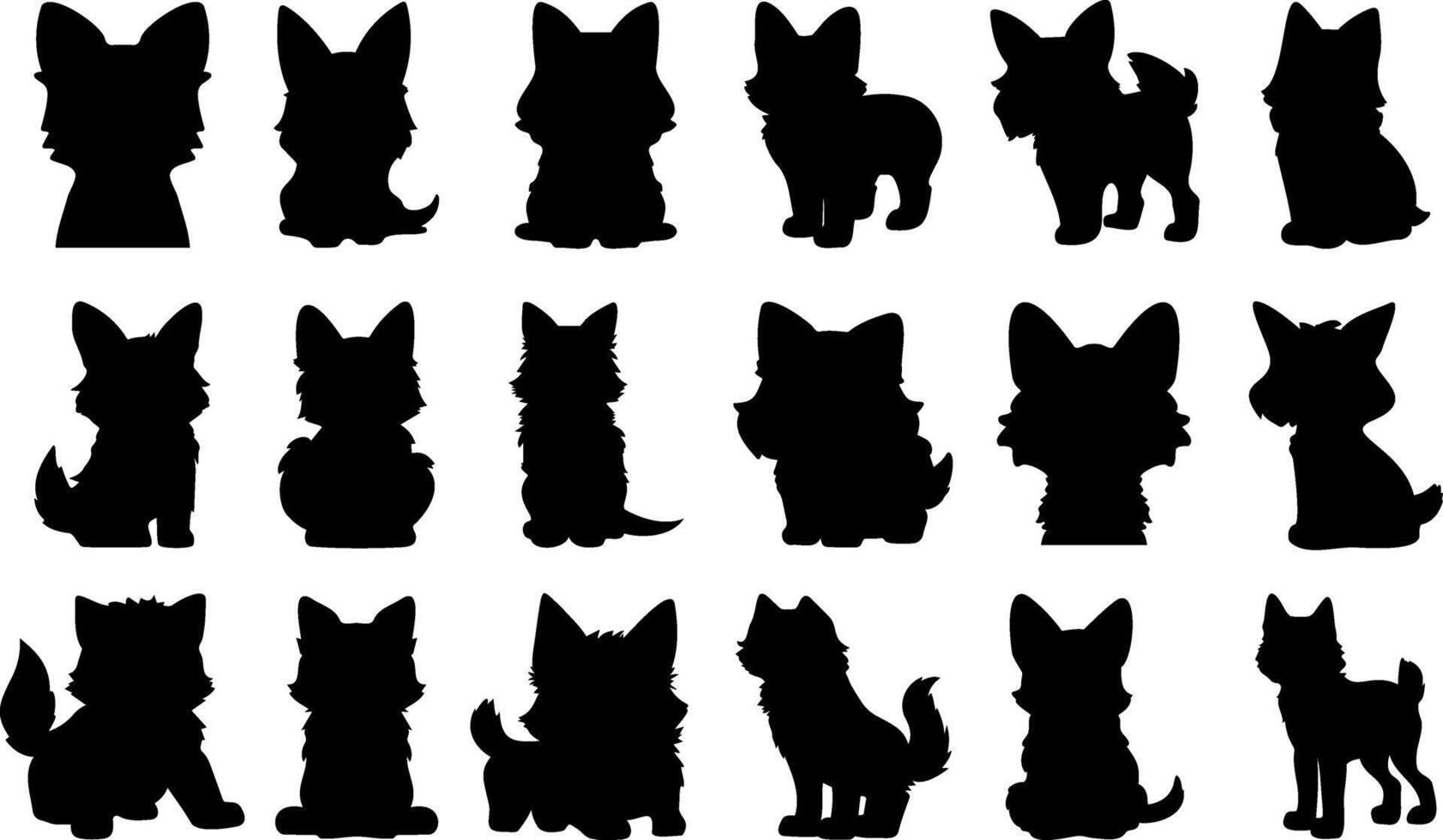 Doodle dog Cartoon stencil vector