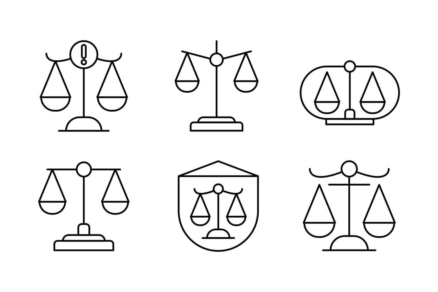 Justice and Law Set Icon Templates for Legal Representations vector